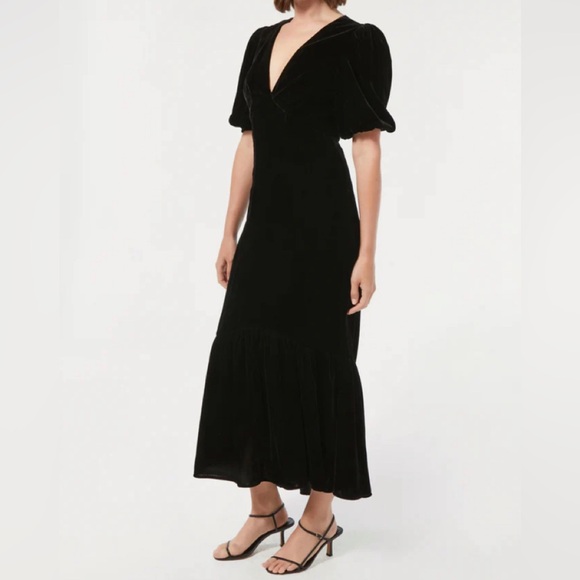 Black Velvet Esther Dress | RHODE | Size 0 - Picture 1 of 5